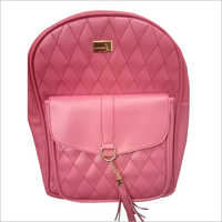 कोलाज लेदर बैकपैक बैग