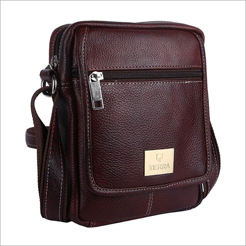 Plain Mens Leather Sling Bag
