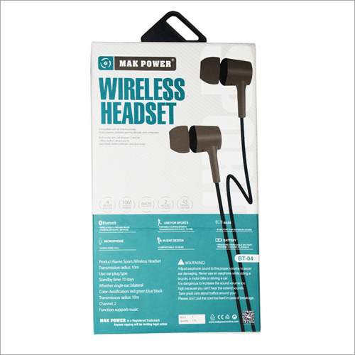 Wireless Bluetooth Earphones - Rubber And Plastic Material, Stylish Design | Android Compatible, Long Battery Life