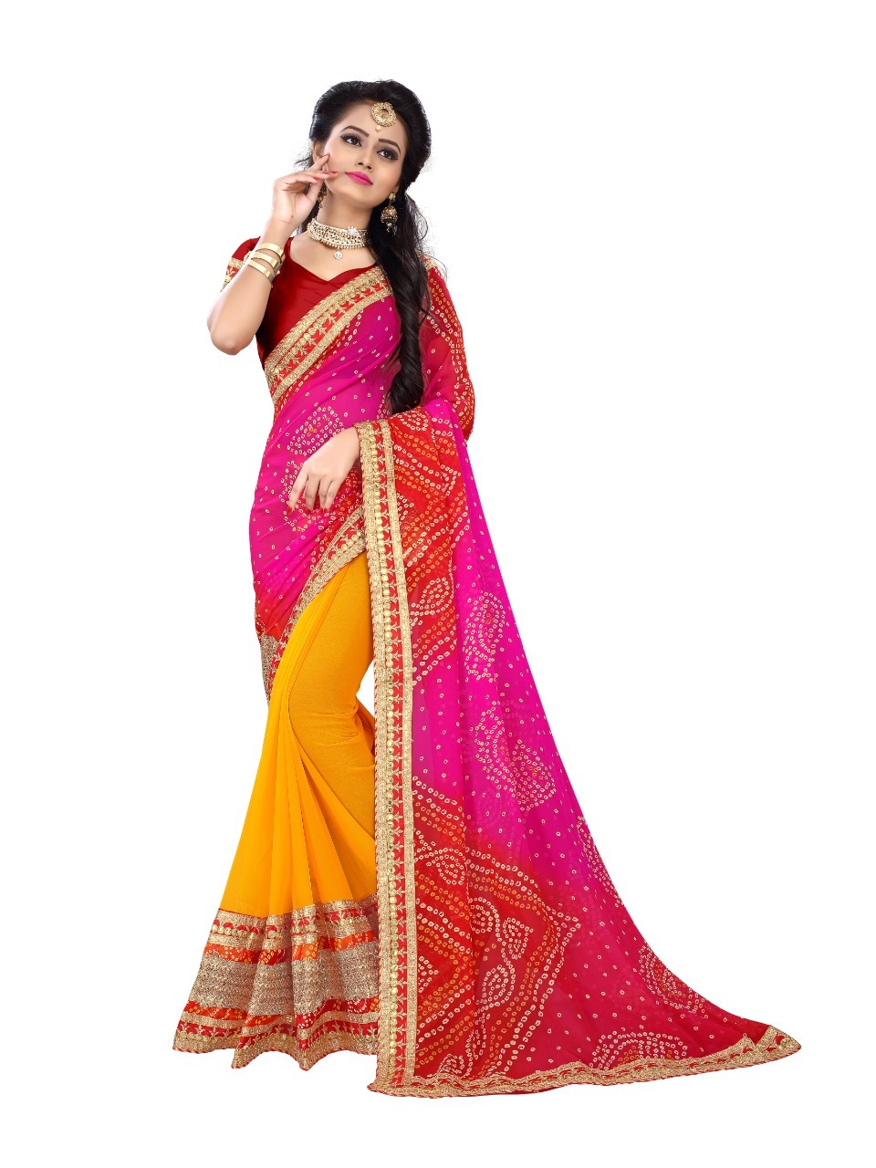 Washable Gotapatti Chiffon Work Saree