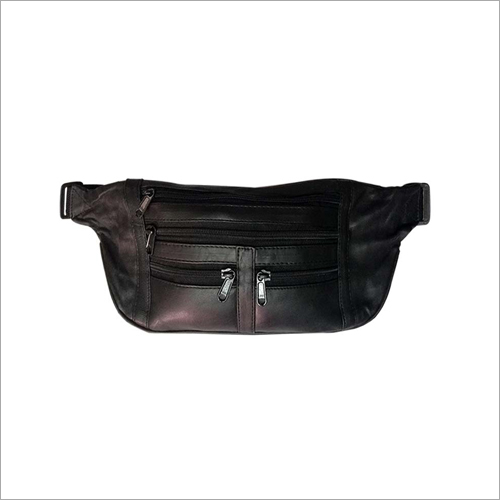 Men's Designer Waist Pack - Leather Material, Zip Closure, Black Color - Stylish, Cost-Effective, Customizable Design