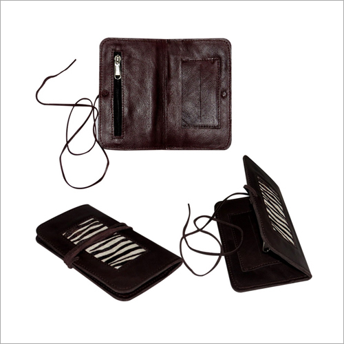 Ladies Pure Leather Wallet - Soft Finish, Folded Design, Black & Brown Colors | Durable, Customizable Size and Pattern, Stylish and Practical