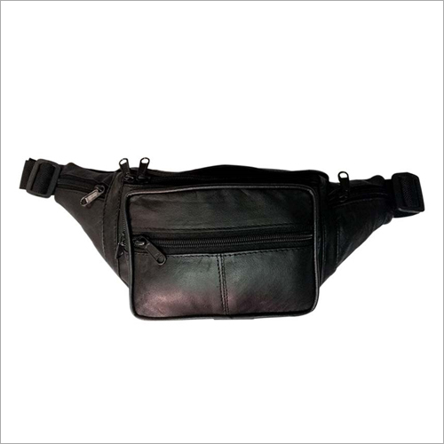 Leather Ladies Black Waist Pouch