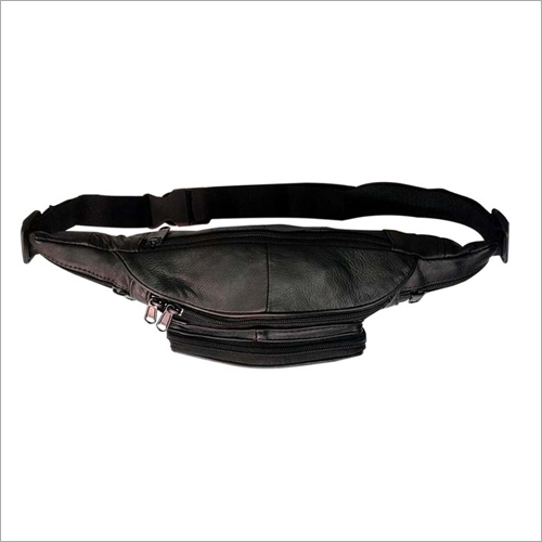 Leather Ladies Black Waist Pouch