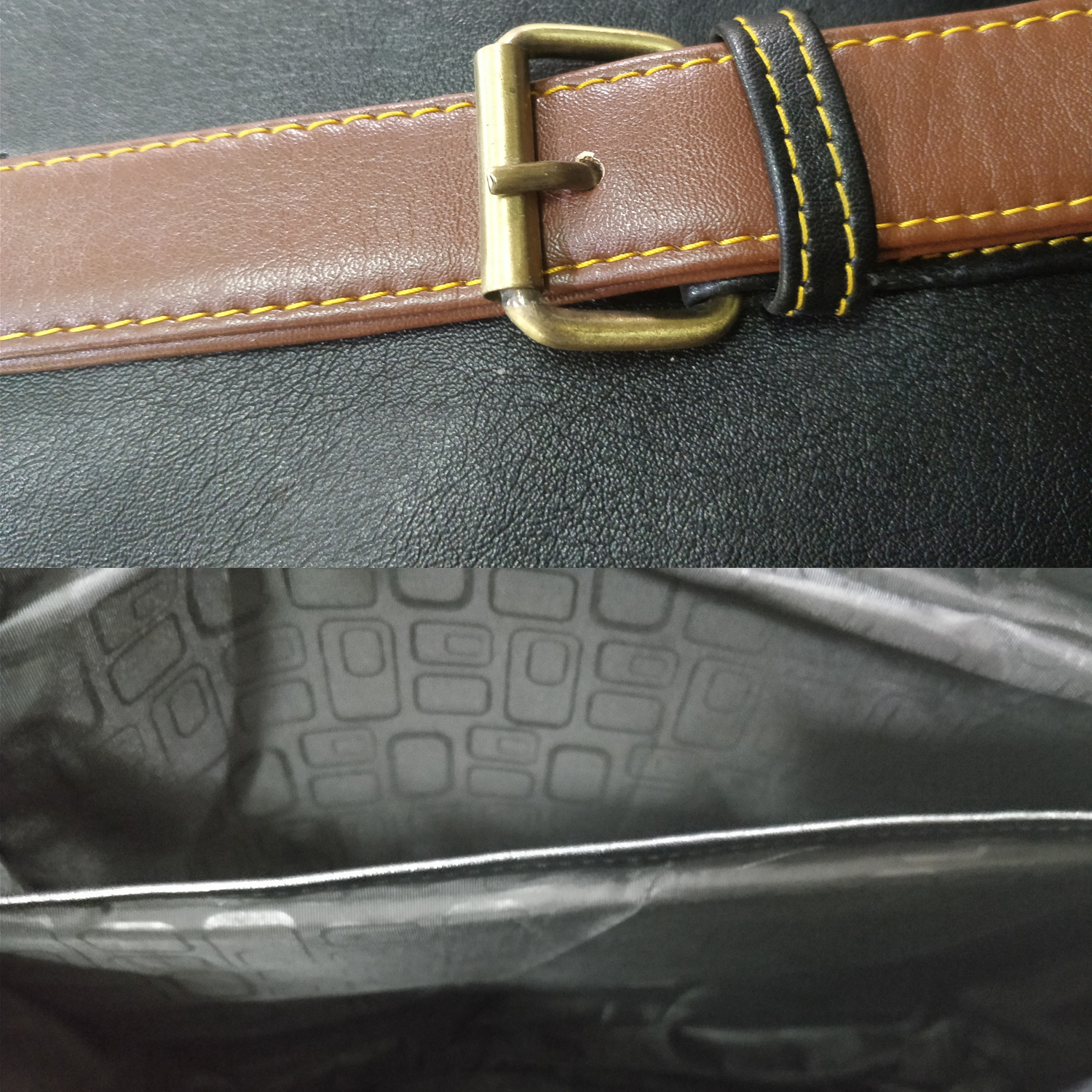 Black Ultra Modern Dual-tone Laptop Messenger Bag 15.6", Adjustable Strap And 3 Compartments