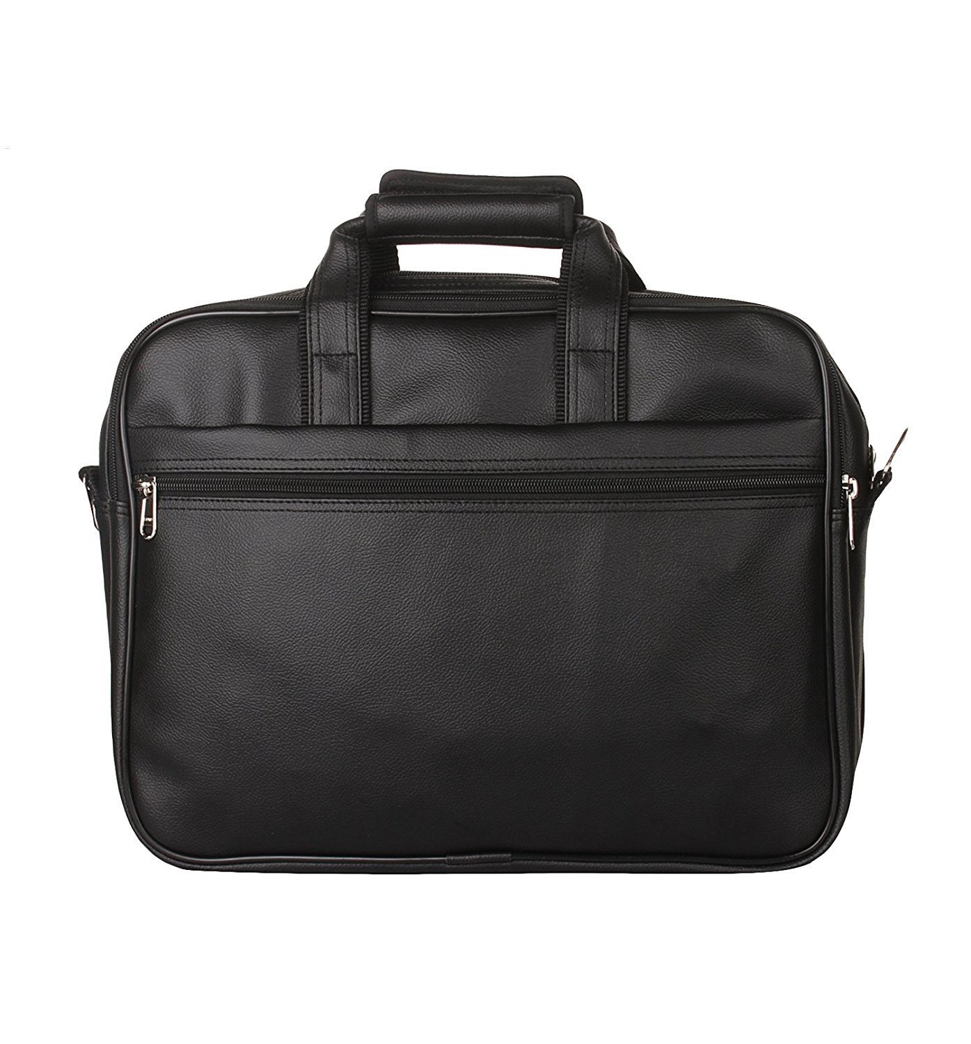 Spacious Classic Retro Laptop Bag - Leatherette, 15.6 Inches, Black | Adjustable Strap, 6 Compartments, Shockproof Padding, Zip Closure, Unisex Design, Stylish And Durable