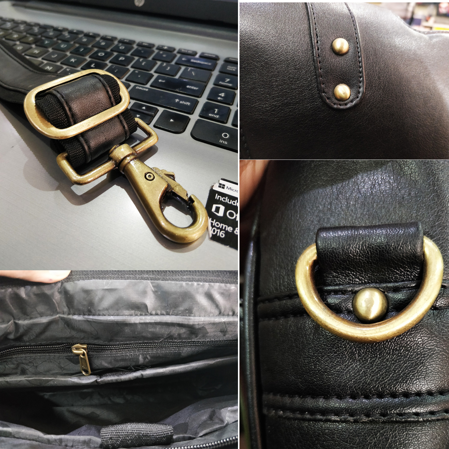 Premium Laptop Executive Messenger Bag 15.6", Adjustable Strap And 6 Compartments Gender: Unisex