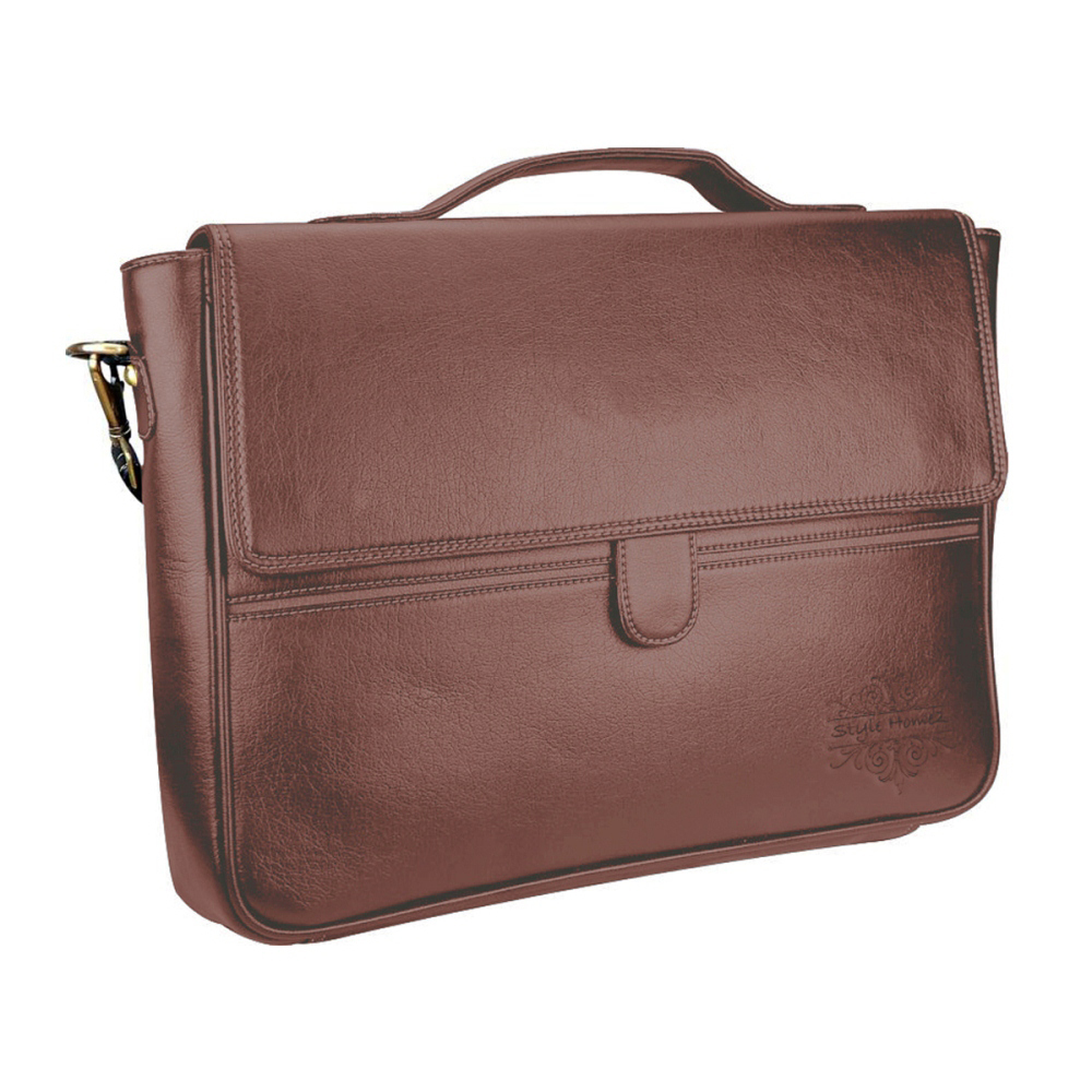 Stylish Leatherette Laptop Bag - 15.6 Inches, 5 Compartments, Adjustable Shoulder Strap - Elegant Design With Shockproof Padding For Ultimate Protection