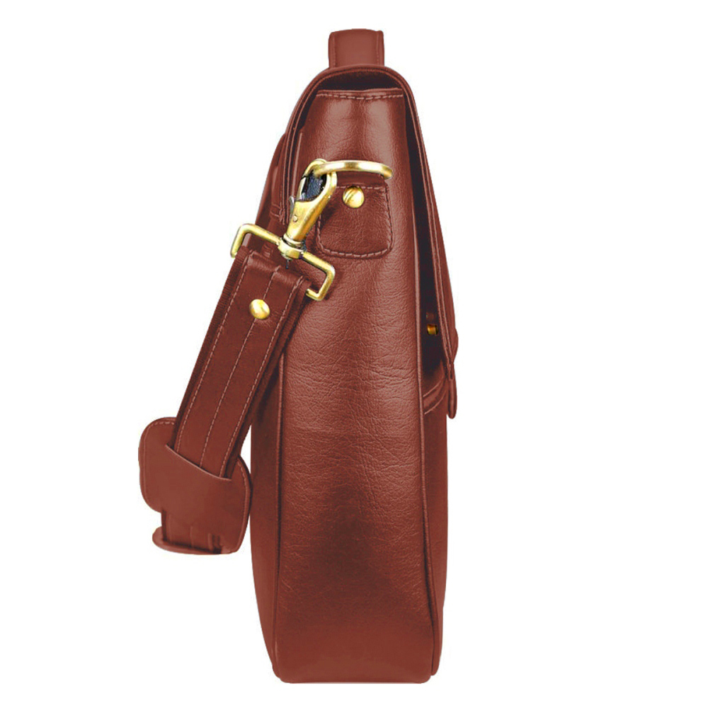 Stylish Leatherette Laptop Bag - 15.6 Inches, 5 Compartments, Adjustable Shoulder Strap - Elegant Design With Shockproof Padding For Ultimate Protection