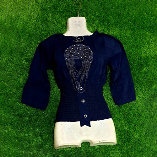 Ladies Fancy Top - Breathable Cotton Blend, Sizes S To Xl | Elastic Waist, Stylish 3/4 Sleeve, Perfect For Rainy And Summer Seasons