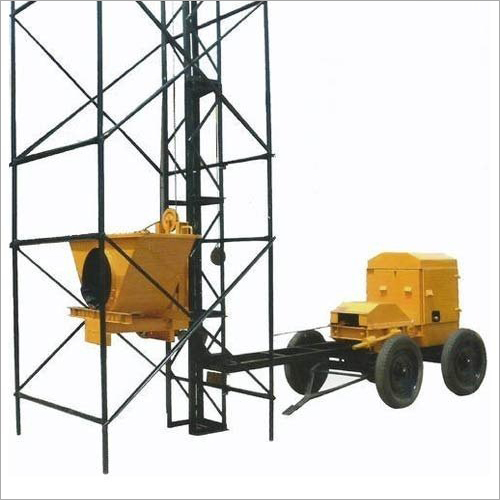 Weber Angle Type Tower Hoist - Steel, Max Height 110 Ft, Capacity 750 Kg | High Performance, Plc Control, Pneumatic Wheels