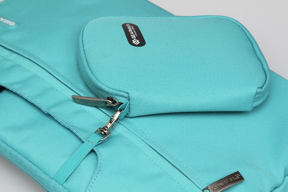 Turquoise Blue Campus Slim Case 15.4" Waterproof Laptop Messenger Bag For With Small Case And Mousepad
