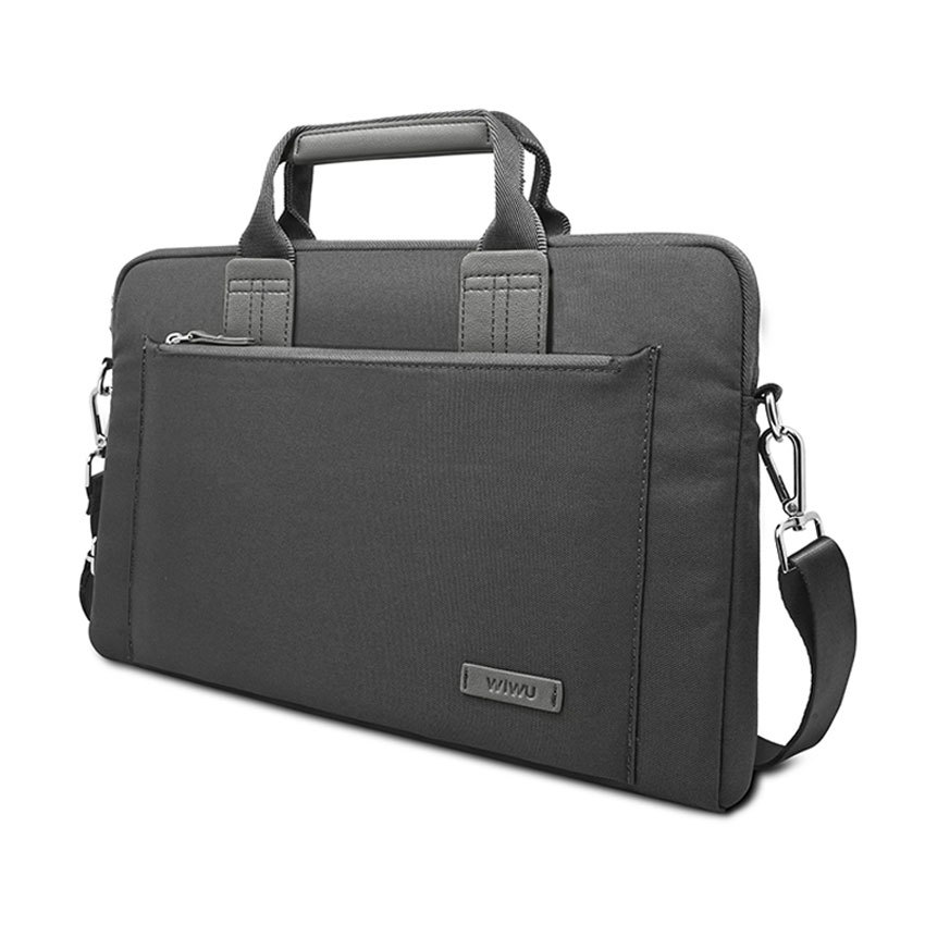 Grey Athena Messenger 13.3" Laptop Bag Premium Nylon Fabric And Multi Pockets