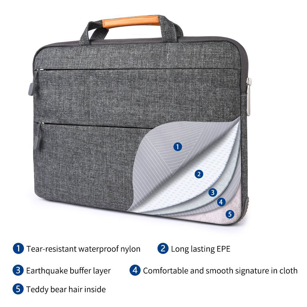 Black 15.4" Inch Laptop Sleeve Briefcase Bag Stand With Protective Layer For Macbook