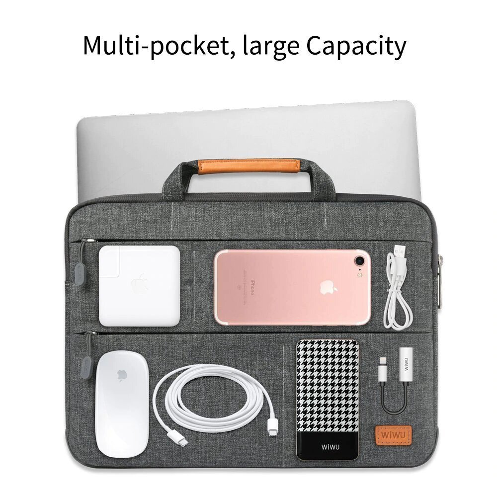 Black 15.4" Inch Laptop Sleeve Briefcase Bag Stand With Protective Layer For Macbook
