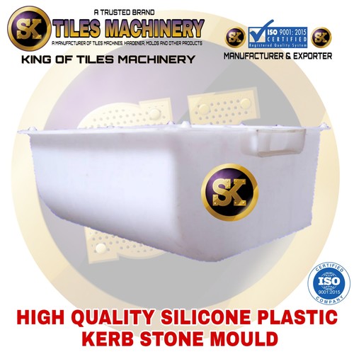 Double Taper Kerb Stone Mould - Plastic, White Color | Silicone Mould Base, Customizable Designs, Durable and High Demand