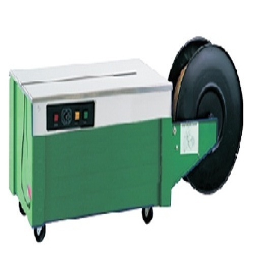 Box Strapping Machine - Stainless Steel, 895mm X 730mm X 565mm , Sky Blue, Semi-automatic, 2.0sec/strap, Highly Efficient, Less Power Consumable