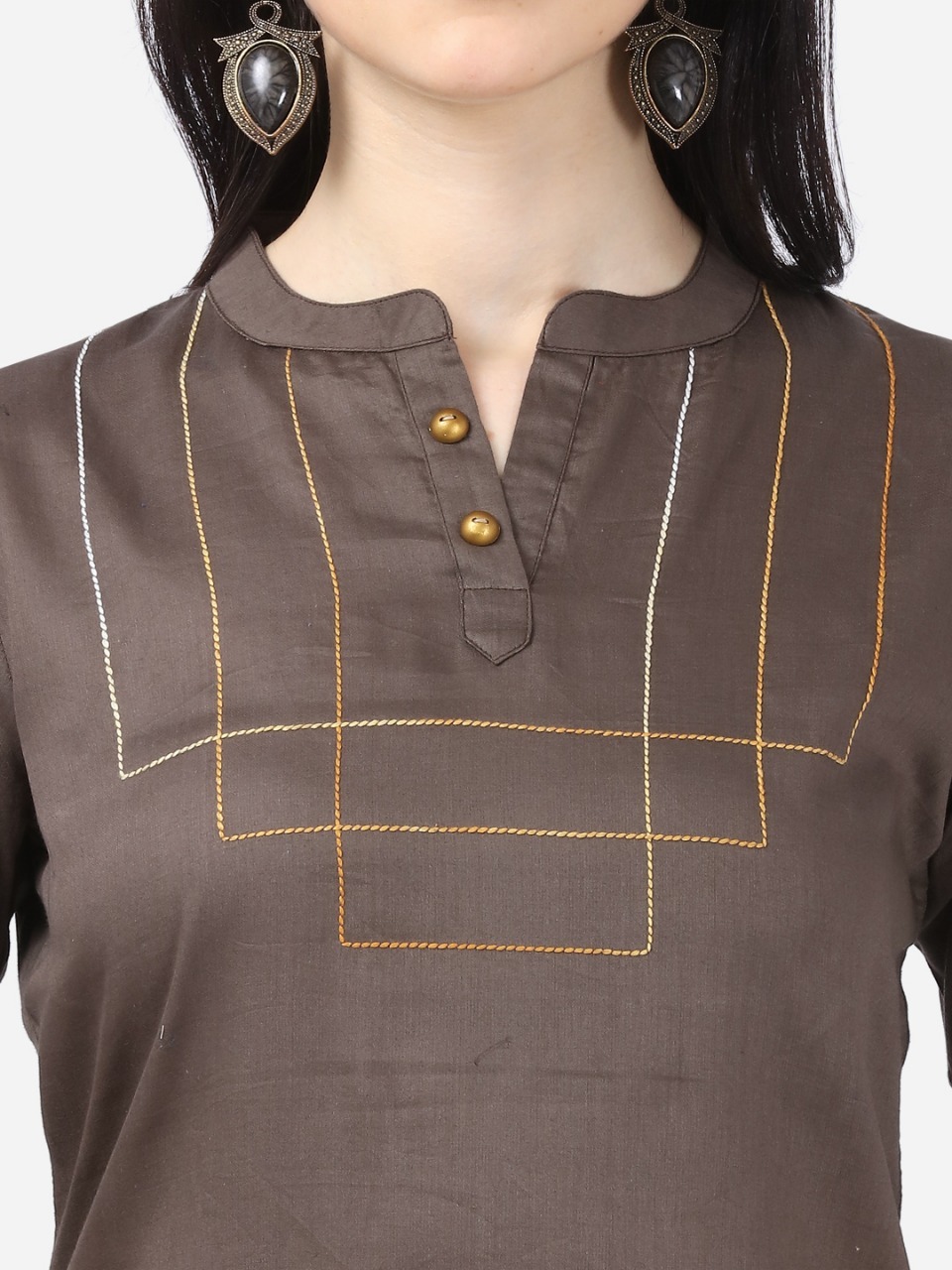 Alpha Queen Cotton Kurti - Size M L Xl Xxl | Multicolour Breathable Non-toxic 3-4th Sleeve Style Casual And Formal Wear Sober Design