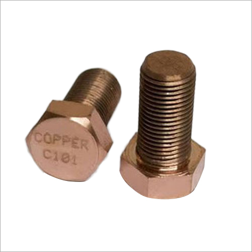 Copper C101 Hex Bolt - Size M2-M36 | Fine Threading, Dimensional Accuracy, Durable for Secure Fastening in Industrial Applications