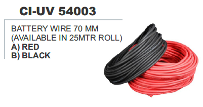बैटरी वायर 70 MM लाल और काला यूनिवर्सल
