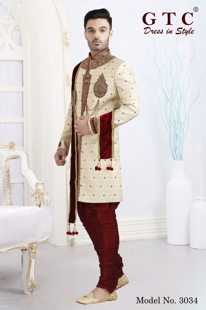 3034 Designer Sherwani Age Group: 16-50