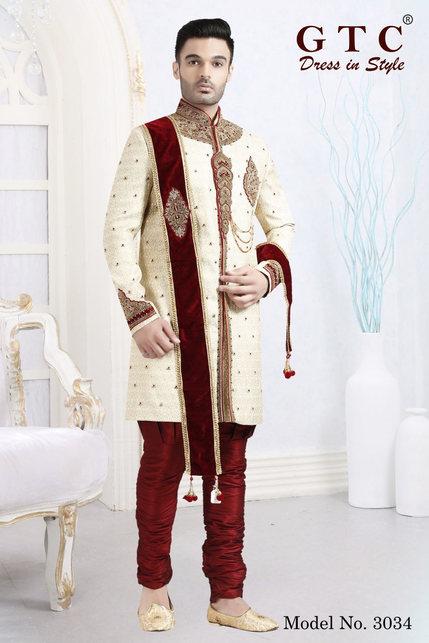 3034 Designer Sherwani Age Group: 16-50