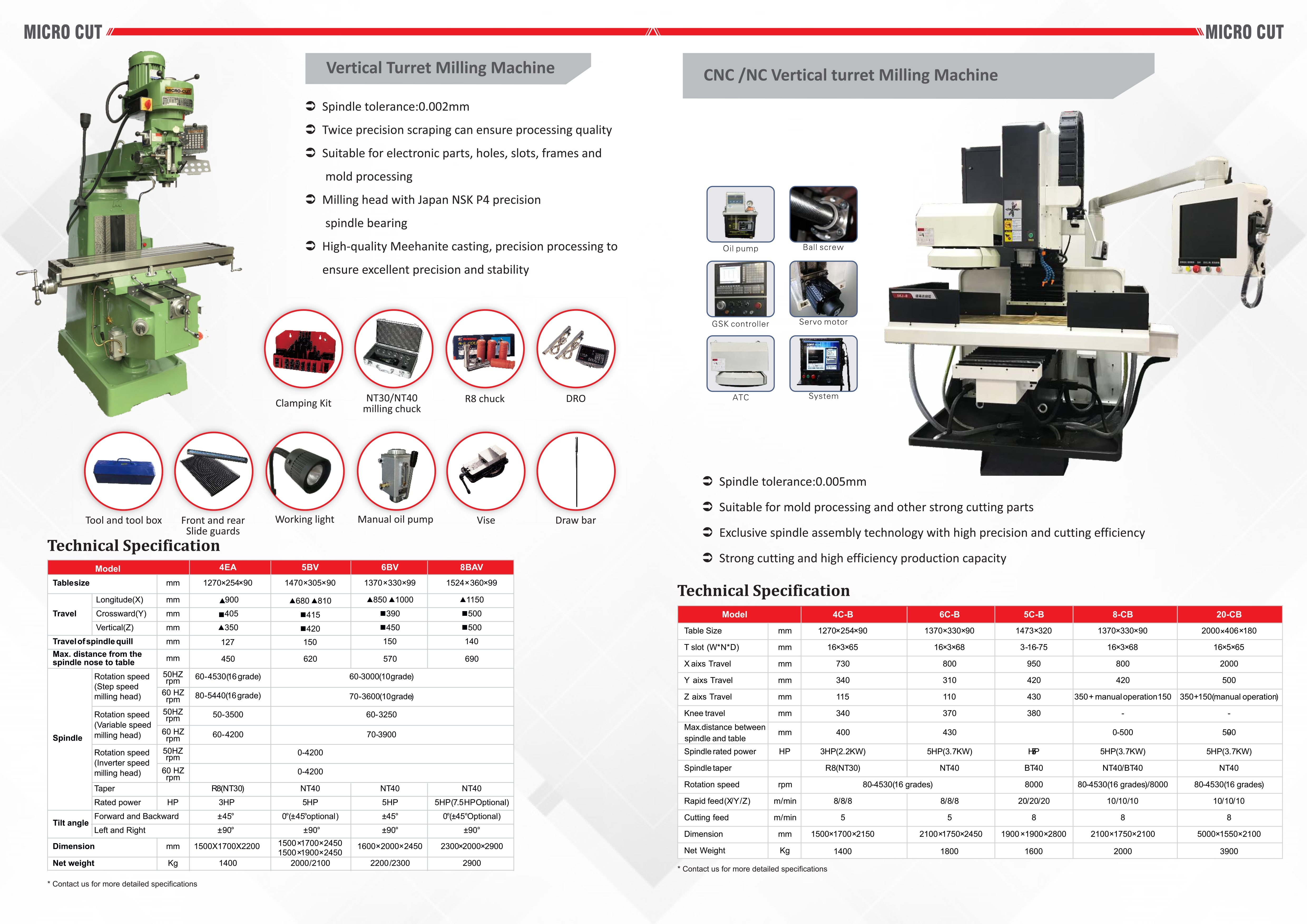 Green Vertical Turret Microcut Milling Machine