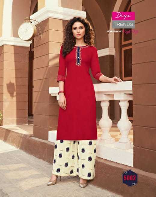Rayon Kurti With Embroidery - L-xxl Size, Multi Color | 3-4th Sleeve Style, Comfortable Casual And Ethnic Wear With Plazzo & Pant Pair