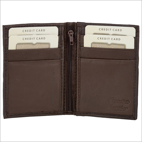 Leather Card Holder - Genuine Leather, 3x4 Inches, Brown | 6-8 Card Slots, Stitched Edges, Compact Durable Design