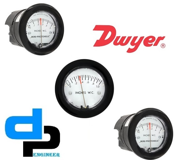 Dwyer 2-5000-100mm Minihelic Ii Differential Pressure Gauge 0-100 Mm W.c - Glass Filled Nylon, 67 Mm Diameter, Black Dial | Accurate To ±5% Fs, Versatile For Air And Compatible Gases