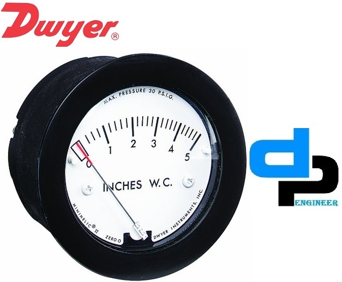 Dwyer 2-5000-1kpa Minihelic Ii Differential Pressure Gauge 0-1 Kpa Accuracy: A 5% Of Fs At 70a F (21.1a C) Mm