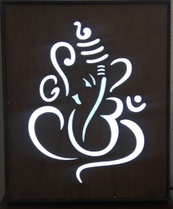 Ganesh Wooden Backlit Laser Cut Wall Hanging