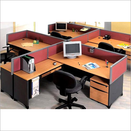 Wood L Shape Office Workstation