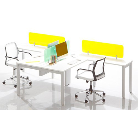 L Shape Workstations - MDF | 1200 X 600, Modular Design, Standard Height 750, White Finish, Efficient Space for 1