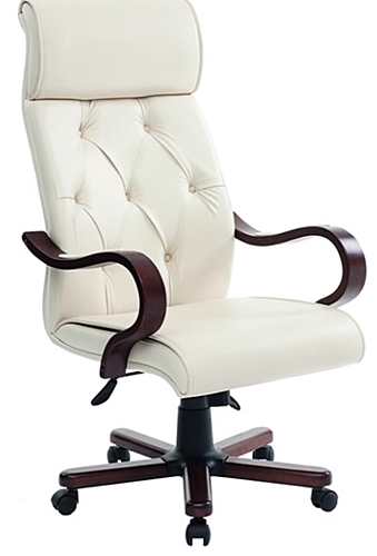Office Seat - Fabric Wood, 45cm H, Beige | Ergonomic Design, Comfortable Seating, Easy Adjustment