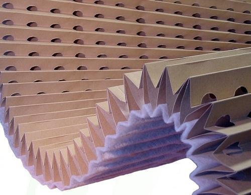 Cardboard Paper Filter - 100x100 Mm, Tan, Hepa Filtration Grade, Water Resistant, Heavy Kraft Paper Construction, Square Shape