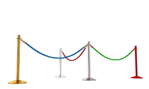 Que Manager - Metal and Rope, 90-100cm Height, Gold Color, 5-10kg Weight, 2-3m Rope Length, 30-40cm Base Diameter, Directs Pedestrian Flow and Enhances Event Organization