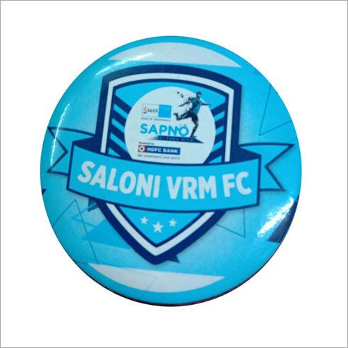 Gift Badge - Blue Finished Metal, Round Shape, 100 Pieces | Lightweight, Smooth Finish, Engraved Logo, Easy To Stitch, Scratch-resistant Edges