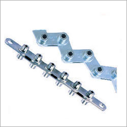 Flat Card Chain - Steel Frame with Circular Holes | Bolted Fittings for Industrial Machinery and Conveyor Systems