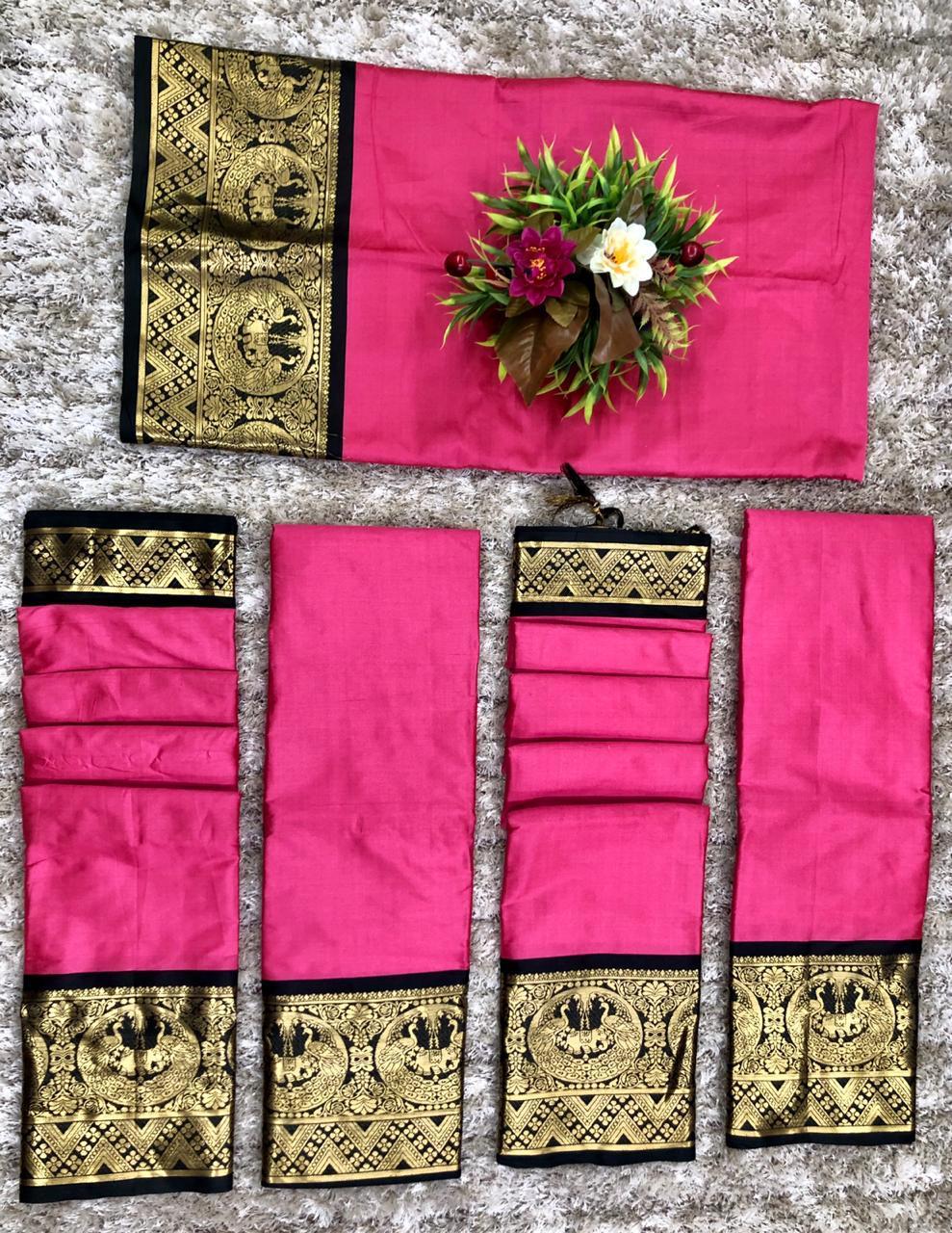 Cotton Silk Sarees - Rich Cotton Silk Blouse Set Of 6 Pcs | Multi Colors, Suitable For Rainy, Spring, Summer, & Winter Seasons