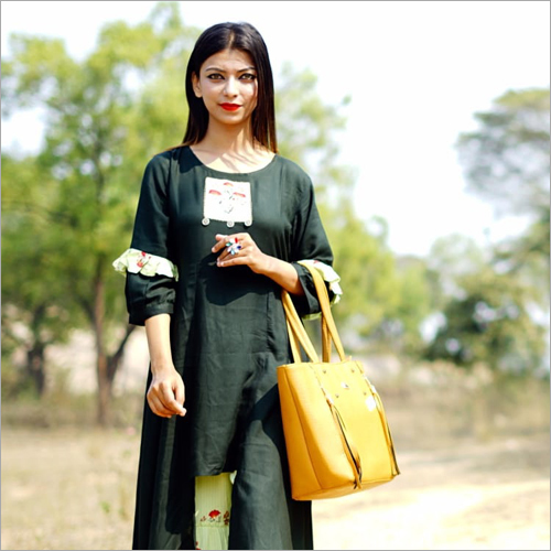 Ladies Designer Shoulder Bag - Durable Material, Lightweight Design, Yellow Color | Zipper Closure, Multiple Compartments, Functional & Stylish For Women