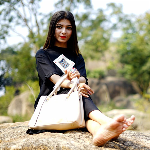 Ladies Fancy Handbag - Synthetic Leather, 12x10 inches , Pink Color with Zipper Closure | Trendy, Functional Design for Everyday Use
