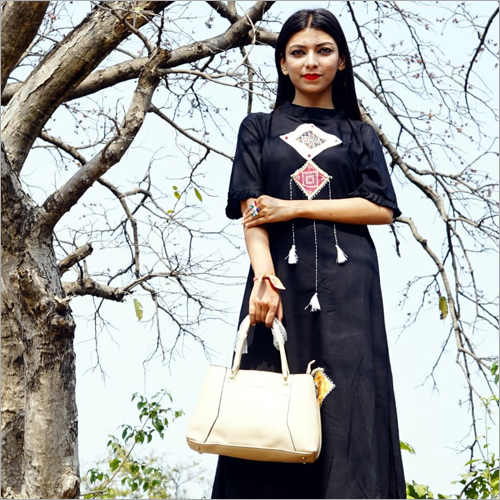 Ladies Fancy Handbag - Synthetic Leather, 12x10 Inches , Pink Color With Zipper Closure | Trendy, Functional Design For Everyday Use