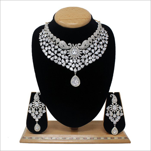 American Diamond Necklace Set - Elegant Women''s Jewelry , Perfect for Party, Anniversary, Engagement, Ideal Gift