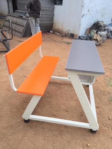 Dual Desk Bench - Wood & Metal, 2.5-3 Feet Height | Durable, Easy to Clean, Break Resistant Structure, Ample Workspace