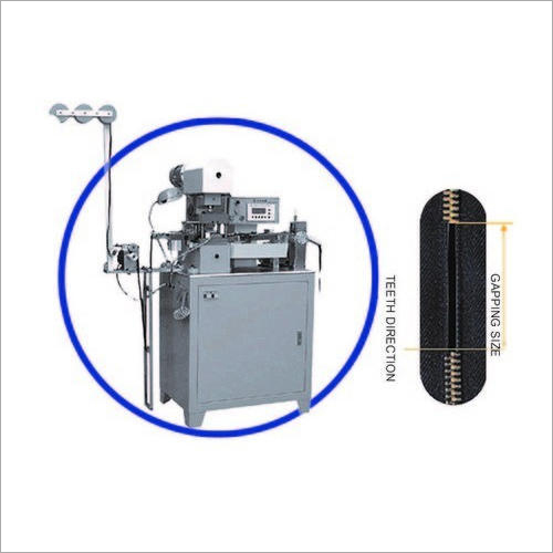 Auto Nylon Zipper Gapping Machine - Metal, 130x90x160 cm | Automatic, 2000 pcs Output, 1 HP Motor, 1 Year Warranty