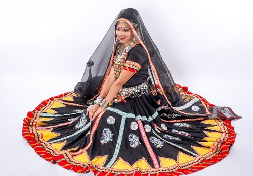 Cotton Black Rajasthani Kalbelia Coustume