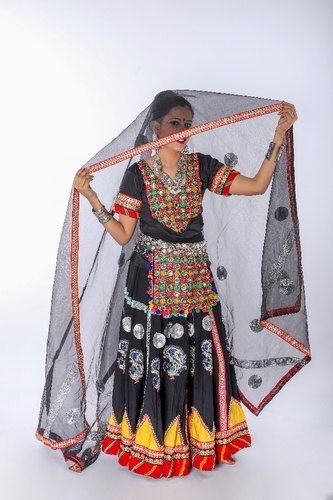 Cotton Black Rajasthani Kalbelia Coustume