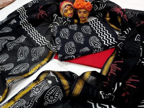 स्प्रिंग कॉटन ब्लॉक प्रिंट सूट