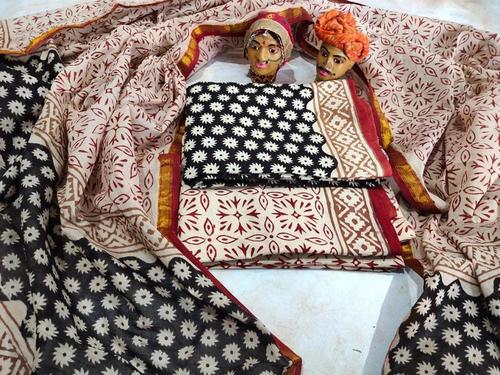 Rainy Hand Block Bagru Print Cotton Suits
